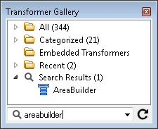 Viewing the Transformers window Viewing the Transformers window