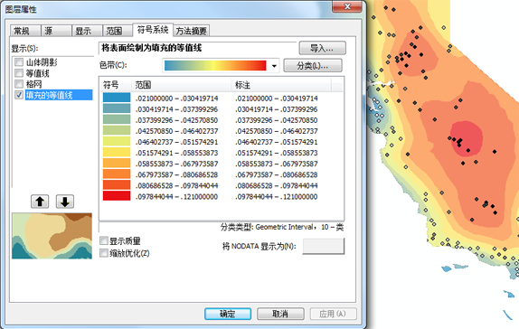 填充的等值线 填充的等值线