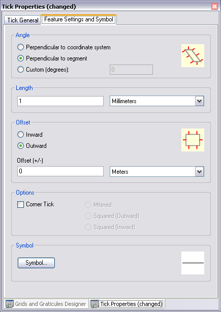 Feature Settings and Symbol tab Feature Settings and Symbol tab