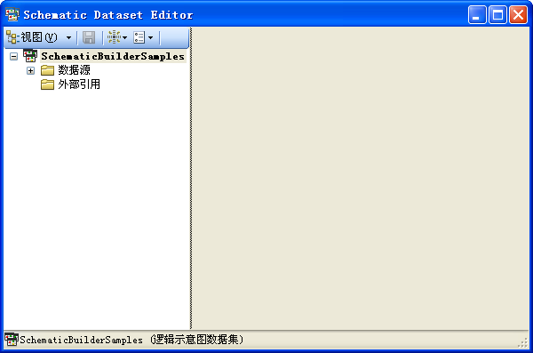 在“逻辑示意图数据集编辑器”中编辑的 SchematicBuilderSamples 逻辑示意图数据集 在“逻辑示意图数据集编辑器”中编辑的 SchematicBuilderSamples 逻辑示意图数据集