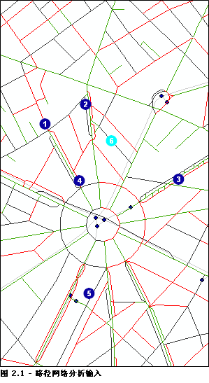 为路径网络分析创建的停靠点 为路径网络分析创建的停靠点