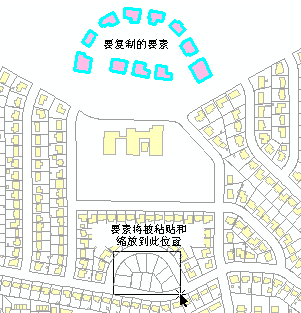 使用“复制要素”工具复制、缩放和粘贴要素