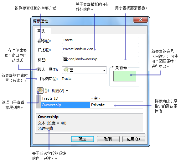 模板属性对话框