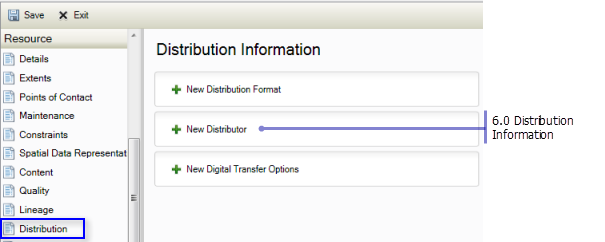 Resource Distribution page: Distribution Information