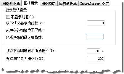 “栅格选项”和“栅格目录”选项卡