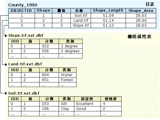 复杂的栅格目录及栅格属性表