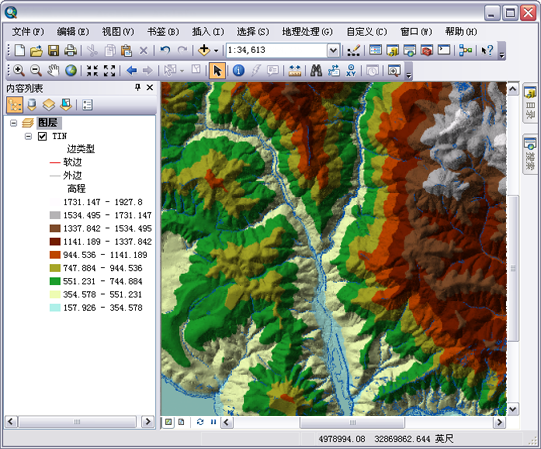 ArcMap 中的 TIN 面