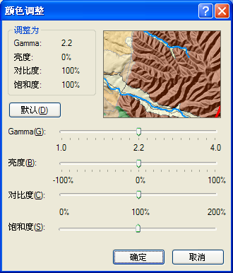 ArcPress“颜色调整”对话框。