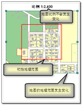 如果使用固定比例，您可以平移地图和更改数据框范围，但地图比例将保持不变。