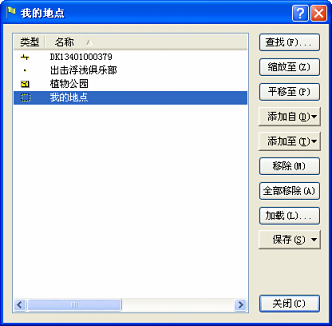 我的地点对话框