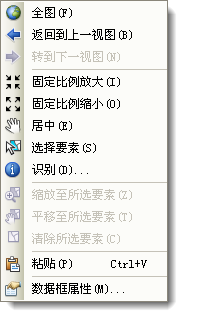 在数据框中右键单击时弹出的快捷菜单