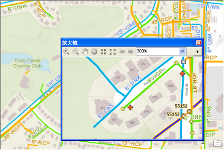 ArcMap 中的放大镜窗口