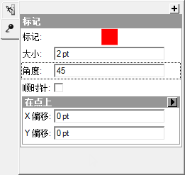 标记角度值为 45