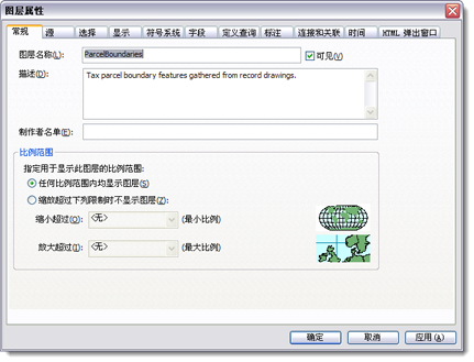 带选项卡的“图层属性”对话框