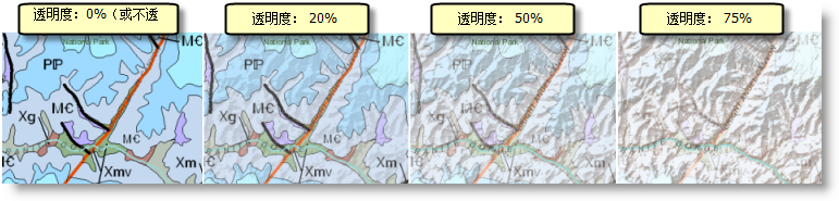 ArcMap 中的图层透明度