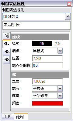 “制图表达属性”窗口的“绘图”选项卡。